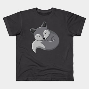 Adorable Wildlife Wolf Animal Cute Grey Sleeping Kids T-Shirt